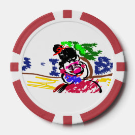女性 バブルガム ビーチ ポーカーチップ