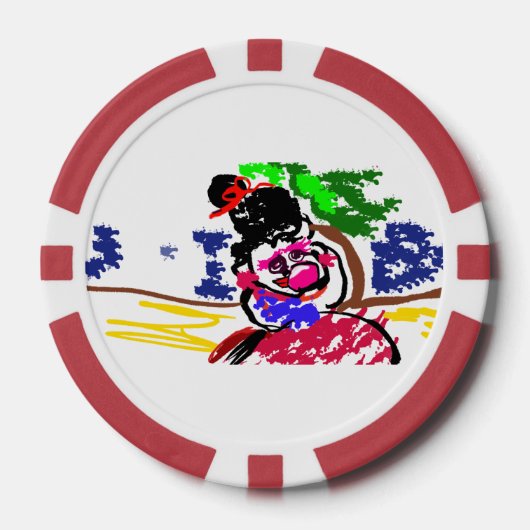 女性 バブルガム ビーチ  ポーカーチップ (正面)