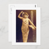 女性 ファンタジー 噴水 ヴィンテージ ポストカード (正面/裏面)