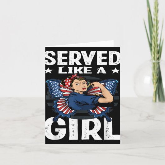 女性 ヴィンテージ 少女のように奉仕 女性退役軍人 カード (正面)