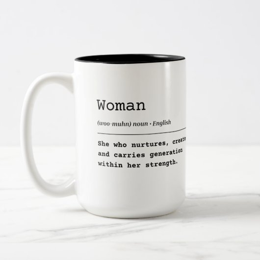 女性 – 世代を超えた運女性 ツートーンマグカップ (左)