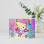 女性 人体カラフルなデザイン ポストカード (スタンド正面)