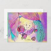 女性 人体カラフルなデザイン ポストカード (正面/裏面)