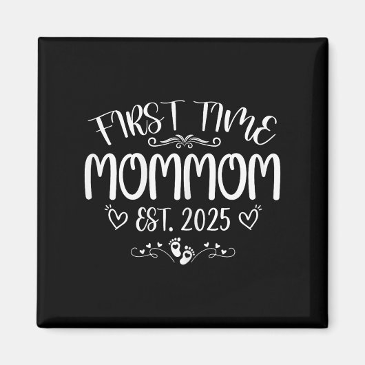 女性 初めてのお母さん 2025年予定 間もなくママに マグネット (正面)