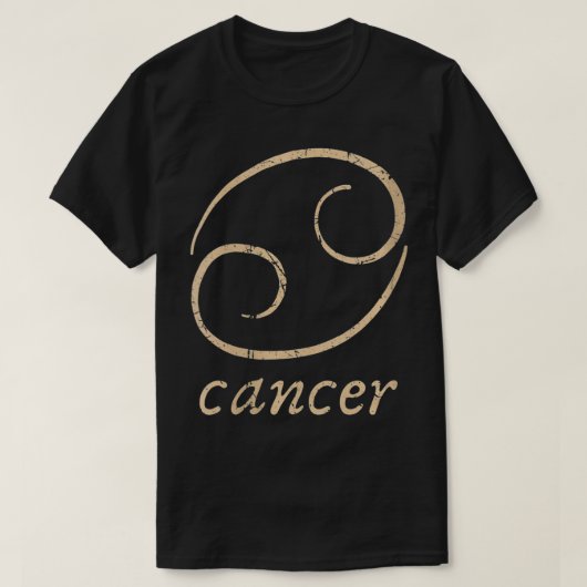 女性〔占星術の〕十二宮図症候ミニマルデザインがん誕生 Tシャツ (デザイン正面)