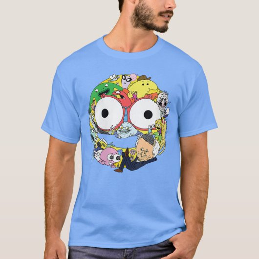女性+友達+スマイル+キャラクター Tシャツ (正面)
