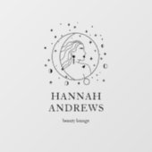 女性，太陽，月，スター，ビジネス名ブランディング ウィンドウサイン (シート)