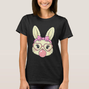 女性、女の子、子供、ティーンのための可愛いウサギの顔 Tシャツ