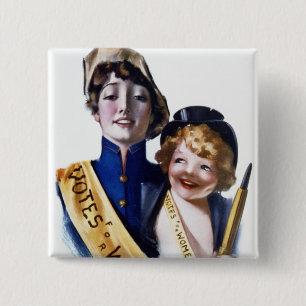 女性-女性のSuffrage 1915年のための投票 缶バッジ