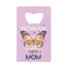 女性，妻，ボス,すごい母 クレジットカード栓抜き