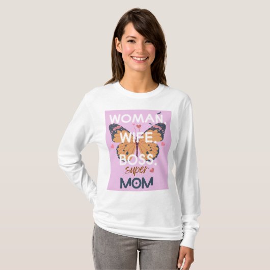 女性，妻，ボス,すごい母 Tシャツ (正面フル)