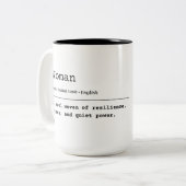 女性 – 強さで織り上げ ツートーンマグカップ (正面左)