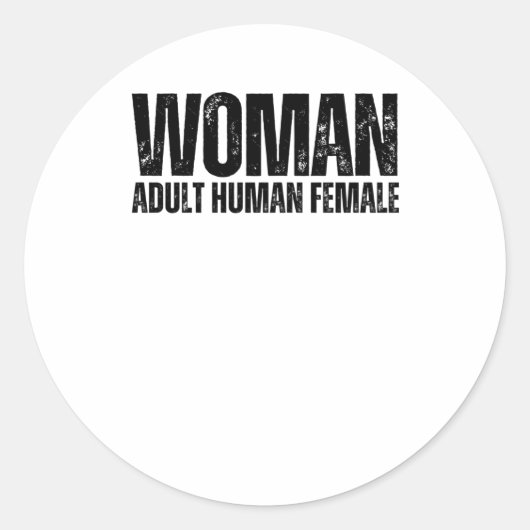 女性 – 成人女性定義グランジフォント ラウンドシール (正面)