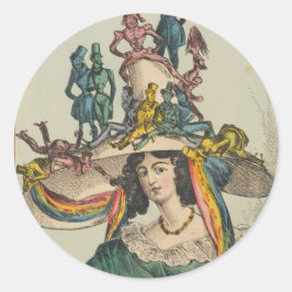 女性 – 文房具用の丸いシール ラウンドシール