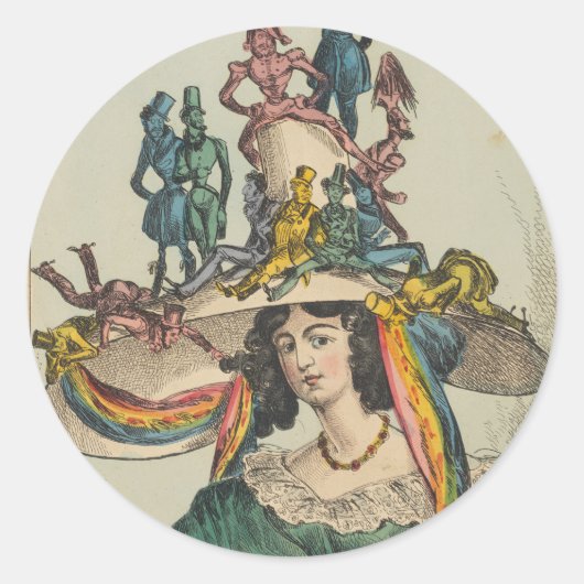 女性 – 文房具用の丸いシール ラウンドシール (正面)