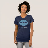 女性-暗いワイシャツ-不滅のラベル Tシャツ (正面フル)