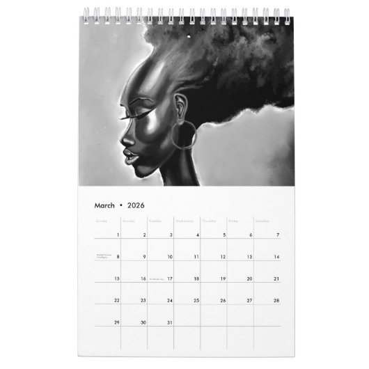 女性 – 水色絵を描の カレンダー (3月 2026)