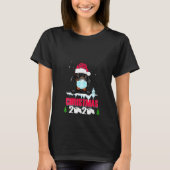 女性(犬)ドーベルマン・ピンシェル顔マスクドッグクリスマス2 Tシャツ (正面)
