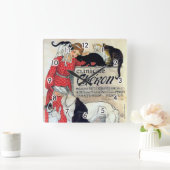女性、猫、及び犬、アレグサンダーSteinlen スクエア壁時計 (ホーム)