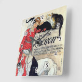 女性、猫、及び犬、アレグサンダーSteinlen スクエア壁時計 (傾斜)