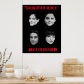 女性、生命、自由の列の若い殉教者 ポスター (キッチン)