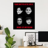 女性、生命、自由の列の若い殉教者 ポスター (ホームオフィス)