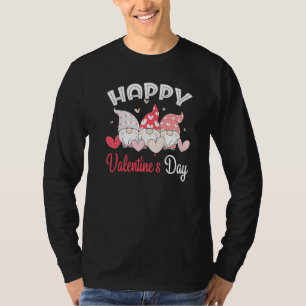 女性+男性用のハッピー バレンタインデー ノーム ハート Tシャツ