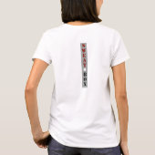 女性-白い綿の見物人のワイシャツ Tシャツ (裏面)