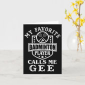女性 私の好きなバドミントン選手が私をギィと呼ぶ カード (黄色い花)