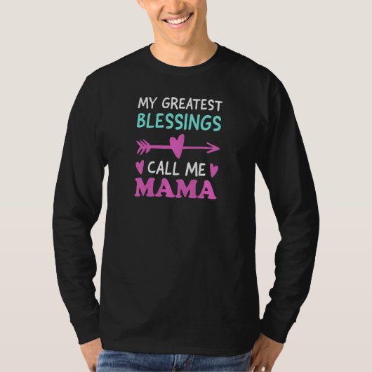 女性 私の最大の祝福が Mama おばあちゃんと呼んでくれる Tシャツ (正面)