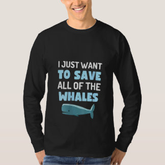 女性 私はただすべてのクジラを救いたい楽しいクジラ Tシャツ