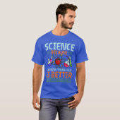 女性 科学者 科学 教師 生徒 Vネック Tシャツ (正面フル)
