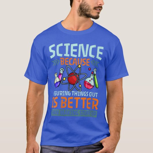 女性 科学者 科学 教師 生徒 Vネック Tシャツ (正面)