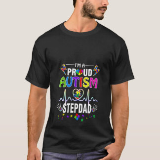 女性 自閉症のステップダッドとして誇りを持つ メンズ ボーイズ ハート Tシャツ