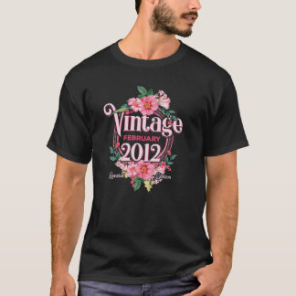 女性 誕生日 2012年2月生まれ 花 誕生日おめでとう Tシャツ