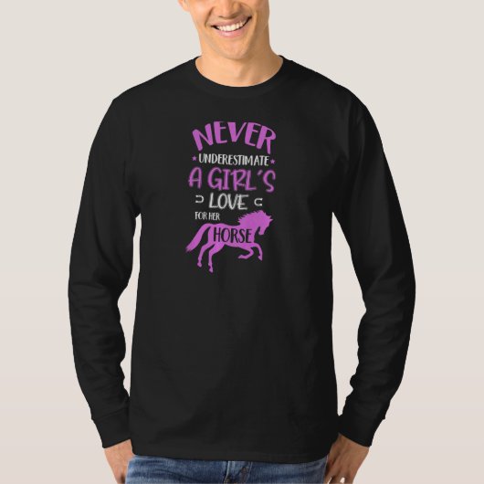 女性 馬を愛する女性をナメないで Tシャツ (正面)