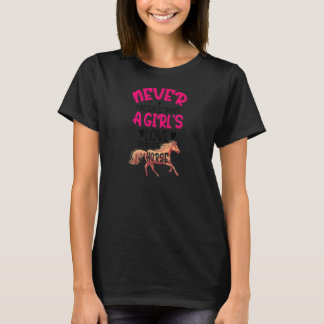 女性 馬を愛する女性をナメないで Tシャツ