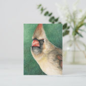 女性（鳥）ショウジョウコウカンチョウ絵葉書 ポストカード (スタンド正面)