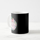 女性 4年生担任チーム アップル フローラルバック コーヒーマグカップ (正面左)