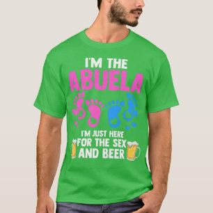 女性Abuela Here for the se and beer Gender Reve Tシャツ