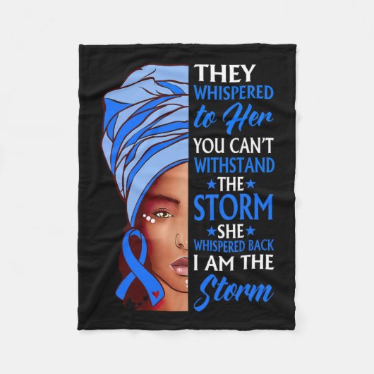 女性Afro I Am The Storm Hydrocephalus認識度 フリースブランケット (正面)