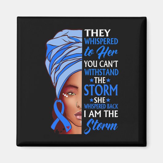 女性Afro I Am The Storm Hydrocephalus認識度 マグネット (正面)