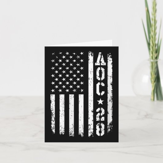 女性Aoc 2028米国国旗Vネック カード (正面)