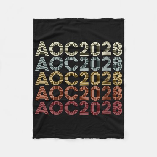 女性Aoc 2028 A.o.c. 2028大統領Aoc 28 E フリースブランケット (正面)