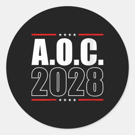 女性Aoc 2028 A.o.c. 2028大統領Aoc 28 E ラウンドシール (正面)