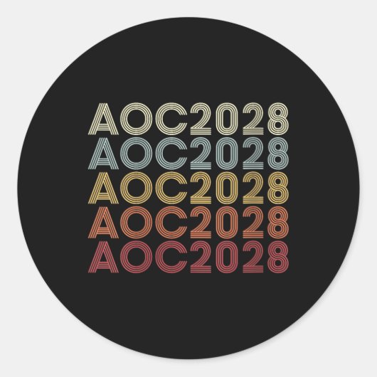 女性Aoc 2028 A.o.c. 2028大統領Aoc 28 E ラウンドシール (正面)