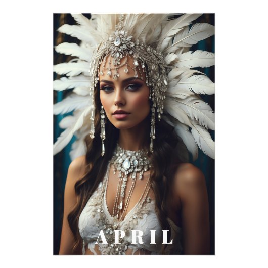 *~女性AP53エイプリルボホ誕生日ダイヤモンド フォトプリント            (正面)