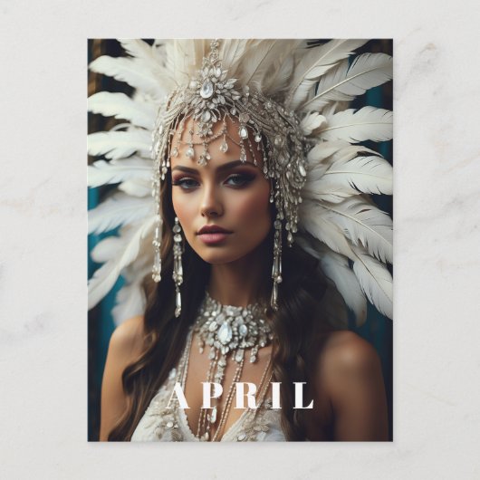*~女性AP53エイプリルボホ誕生日ダイヤモンド ポストカード (正面)