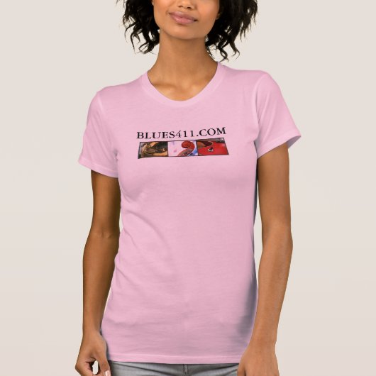 女性Blues411スローガンタンク Tシャツ (正面)