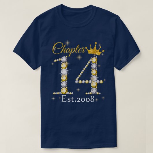 女性Chapter 14 EST 2008 14歳14誕生 Tシャツ (デザイン正面)